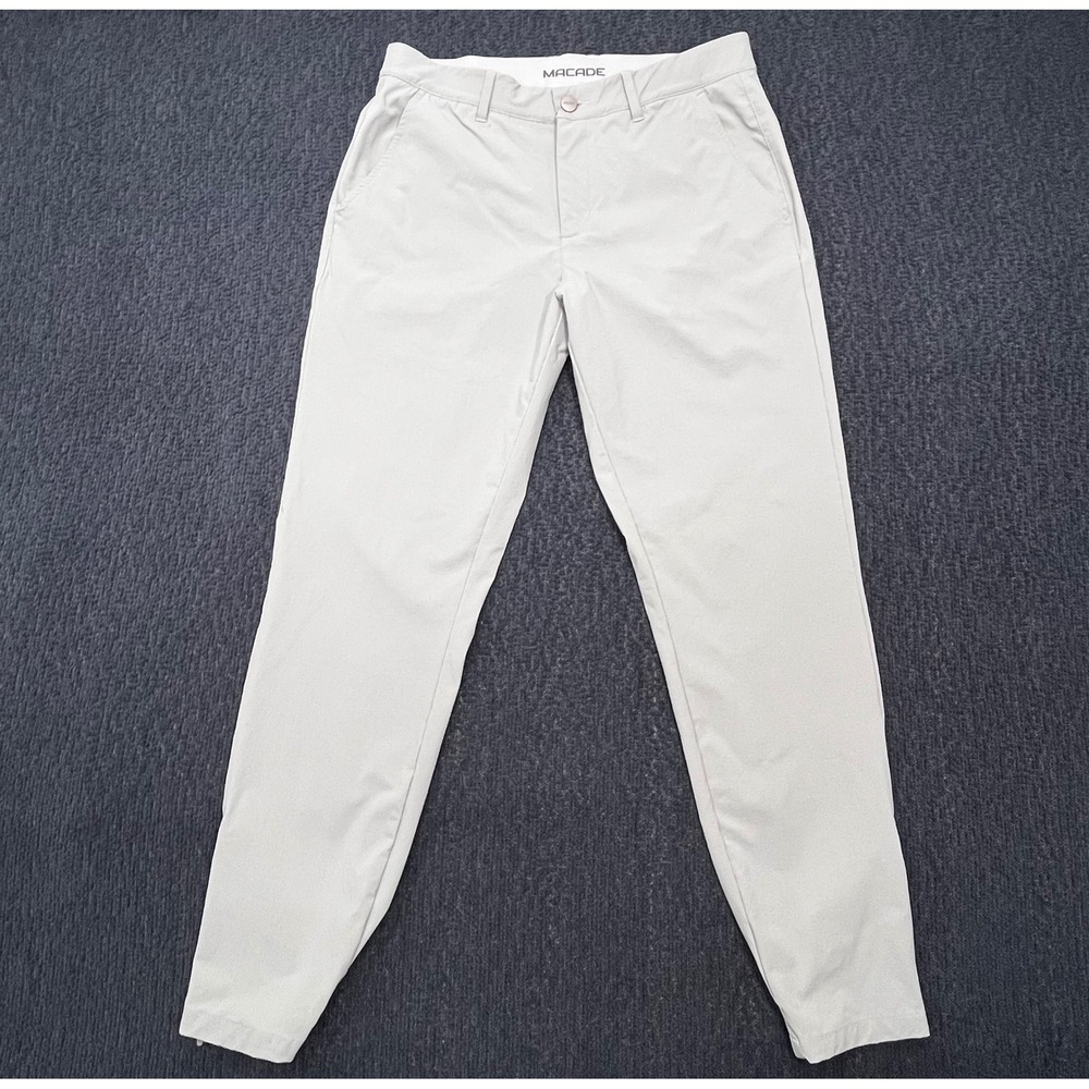 Macade Golf Slim Fit Jogger Pants Mens 32 Grey Zipper Ankle Cuffs Performance